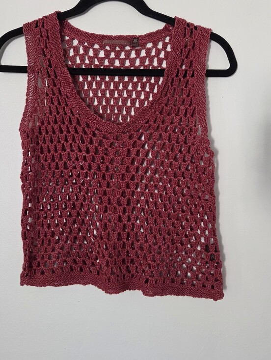 525 America Tops - 525 america Women’s Size XS Open-Knit Linen-Blend Sweater Vest